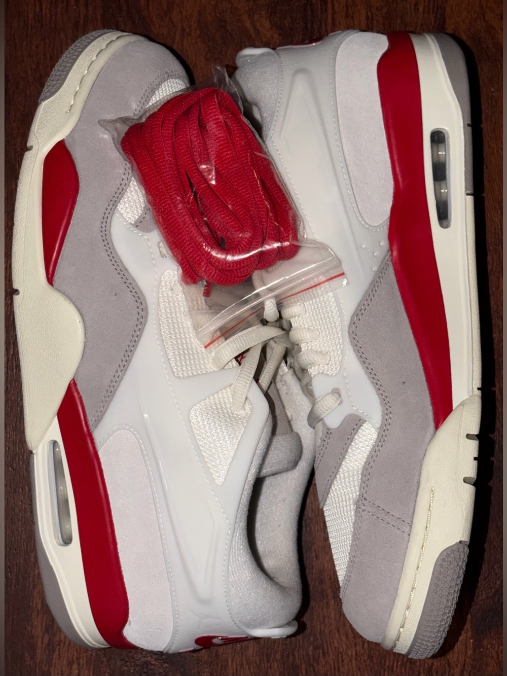 Air jordan 4 Athletic Sneakers white varsity red